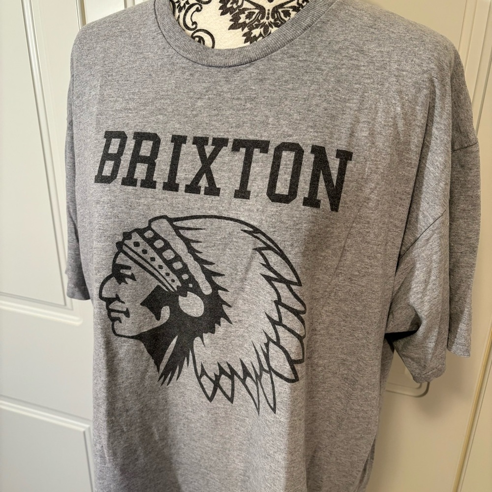 Brixton Gray Graphic T-Shirt for Men
